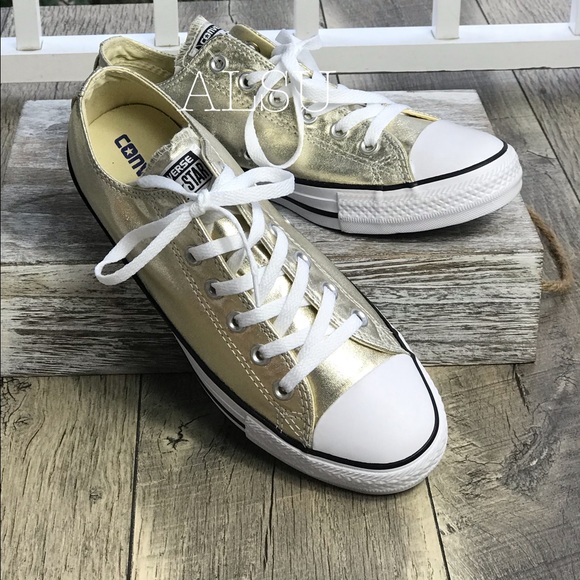 NWT Converse Ctas OX Light Gold WMNS AUTHENTIC - Picture 2 of 7